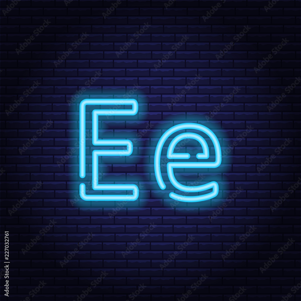 Blue neon letters, font on dark blue background. Vector illustration of eps 10. Blue neon letters, font on dark blue background. Vector illustration of eps 10.