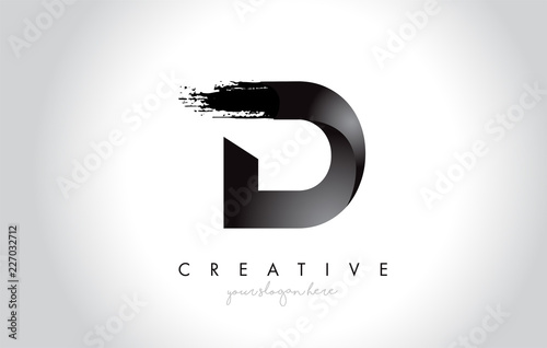 D Letter Design with Brush Stroke and Modern 3D Look.