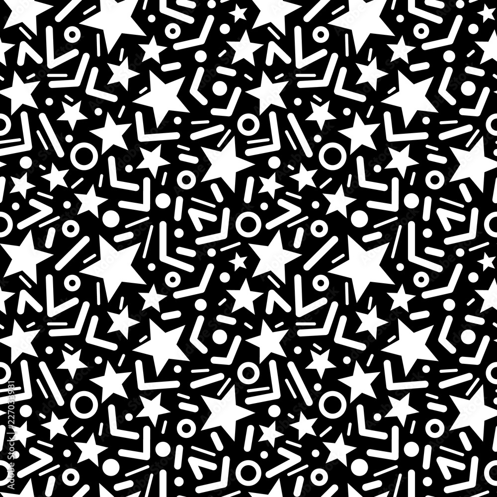 Made in black and white on a black background.
