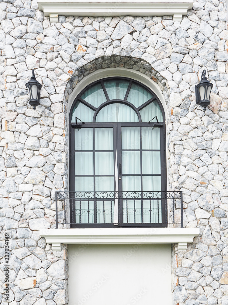 Background of stone wall with window Background of stone wall with window