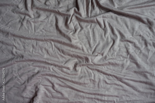 Rippled simple grey viscose fabric from above