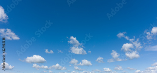 Beautiful blue sky and white clouds, professional shoot, no birds, no noise.