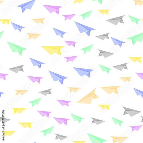 Colorful Paper Plane Seamless Pattern