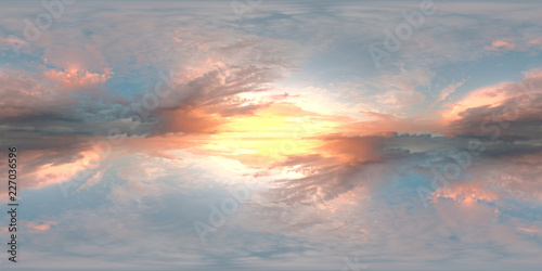 sunset in the sky seamless 360 panorama