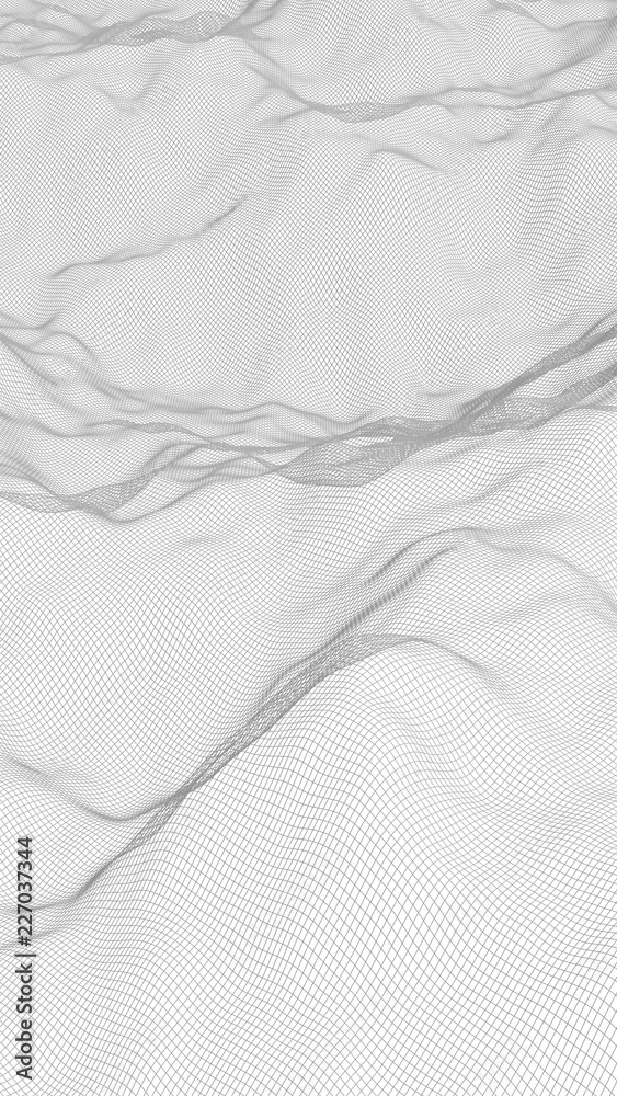 Abstract landscape on a white background. Cyberspace grid. Hi-tech network. 3d technology illustration Abstract landscape on a white background. Cyberspace grid. Hi-tech network. 3d technology illustration