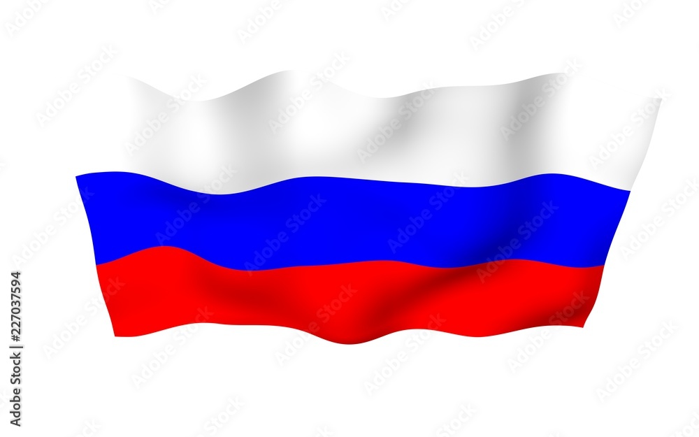 Waving flag of the Russian Federation. The National. State symbol of the Russia. 3D illustration Waving flag of the Russian Federation. The National. State symbol of the Russia. 3D illustration