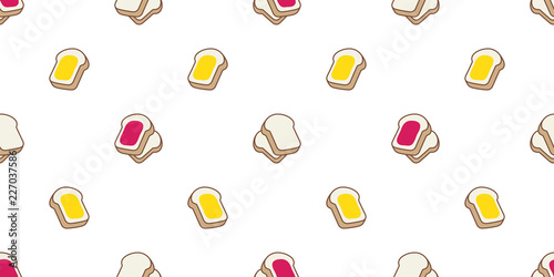 bread seamless pattern vector food bakery bake jam cartoon scarf isolated illustration background wallpaper