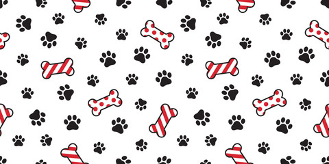 Keuken achterwand Honden patronen Kerst hondenpootjes en botjes patroon  © CNuisin