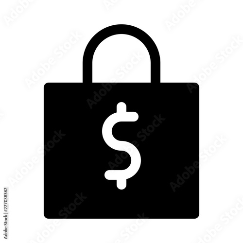 Bag Dollar Commerce Market Shop Supermarket vector icon