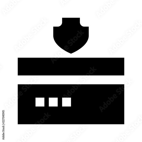 Bank Card Shield Security Protect Protection Secure vector icon