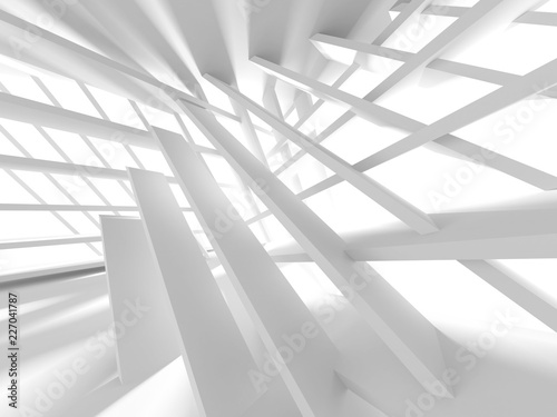 White Architecture Construction Modern Interior Background