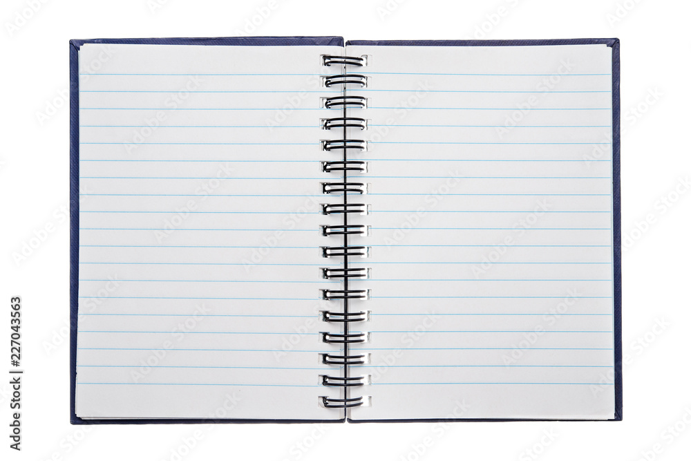 Open blank notebook isolated on white background. Open blank notebook isolated on white background.