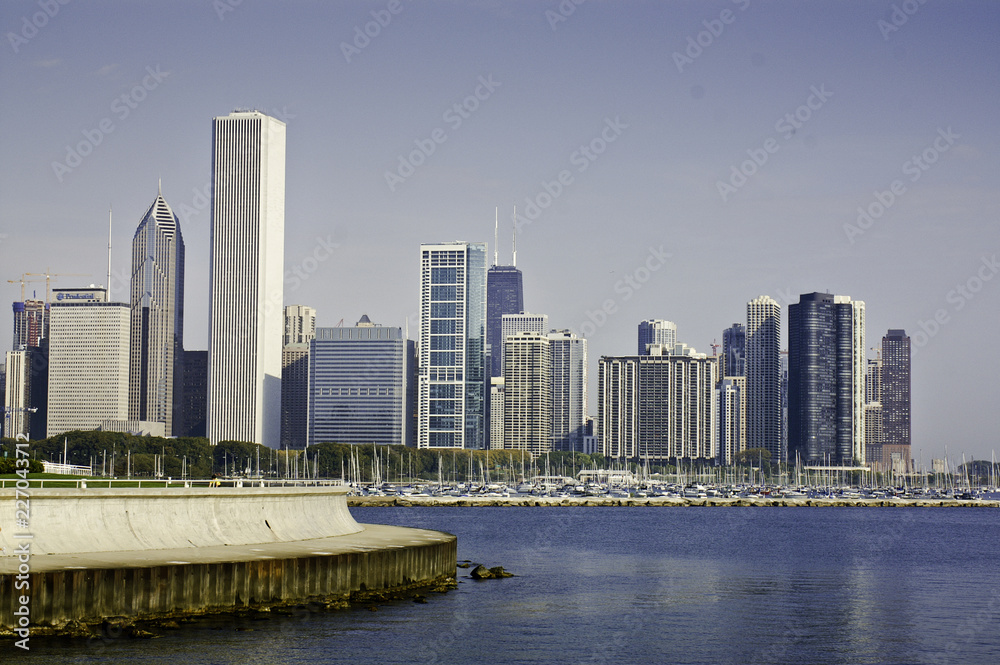 Chicago marina skyline