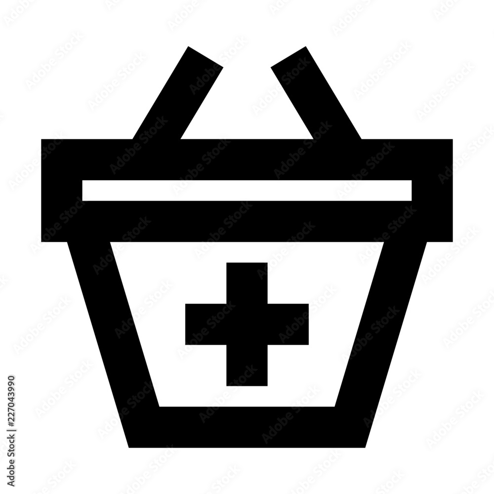Fototapeta premium Basket Add Commerce Market Shop Supermarket vector icon