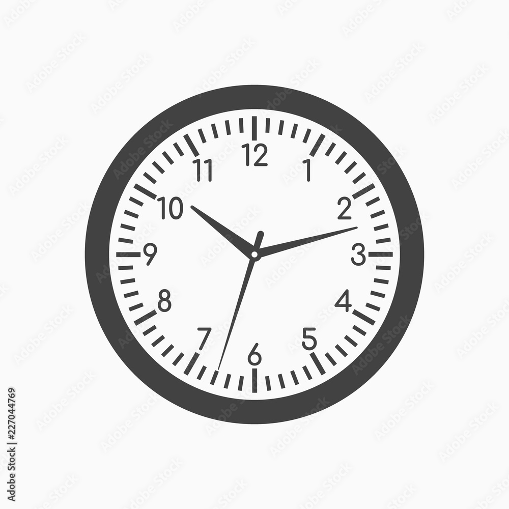 Wall office clock monochrome icon. Vector illustration. Wall office clock monochrome icon. Vector illustration.