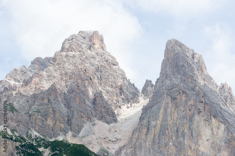 Detail of the majestic peaks of the high mountains in the italian Alps range, in particoular in the Dolomites. Detail of the majestic peaks of the high mountains in the italian Alps range, in particoular in the Dolomites.