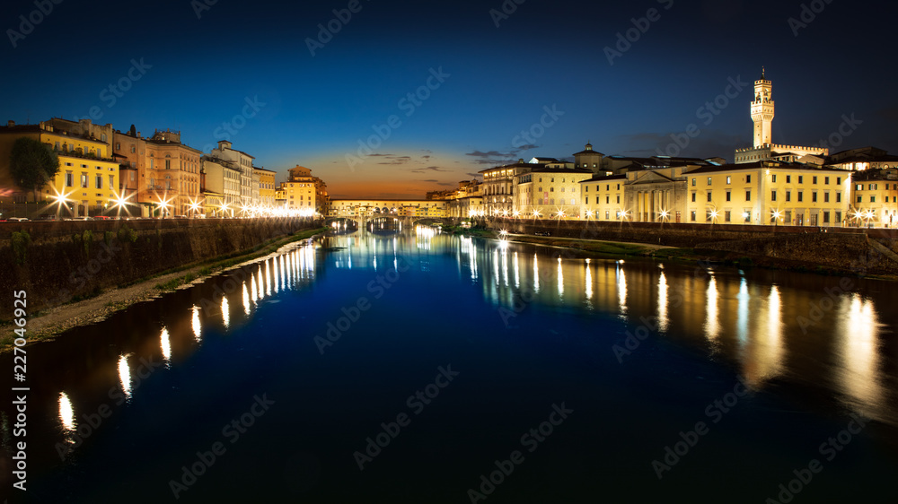 ponte vecchio, florence at blue hour