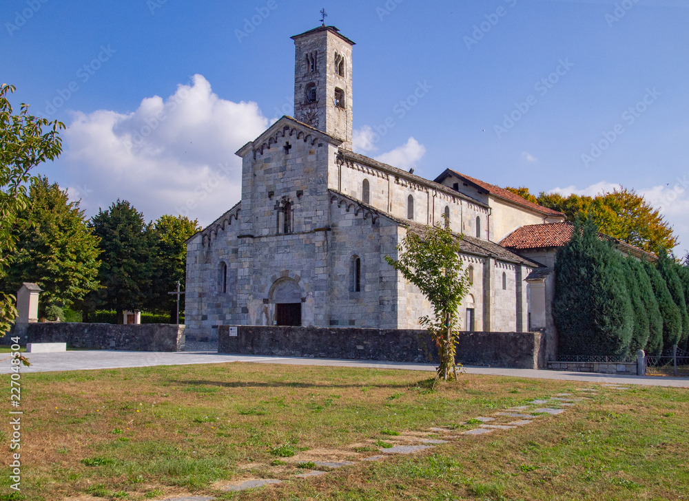 Romanesque church of the 13th century famous for its frescoes. Armeno, Italy