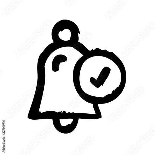 Bell Check Alarm Bell Signal Alert vector icon