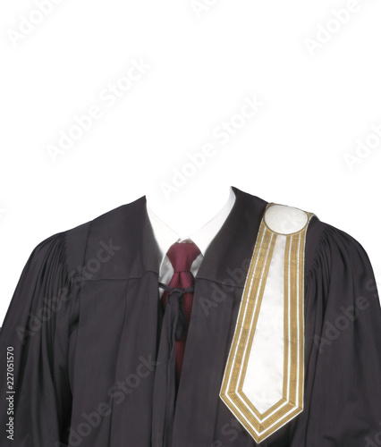 Man Lawyer Suit Without Head on White Background.