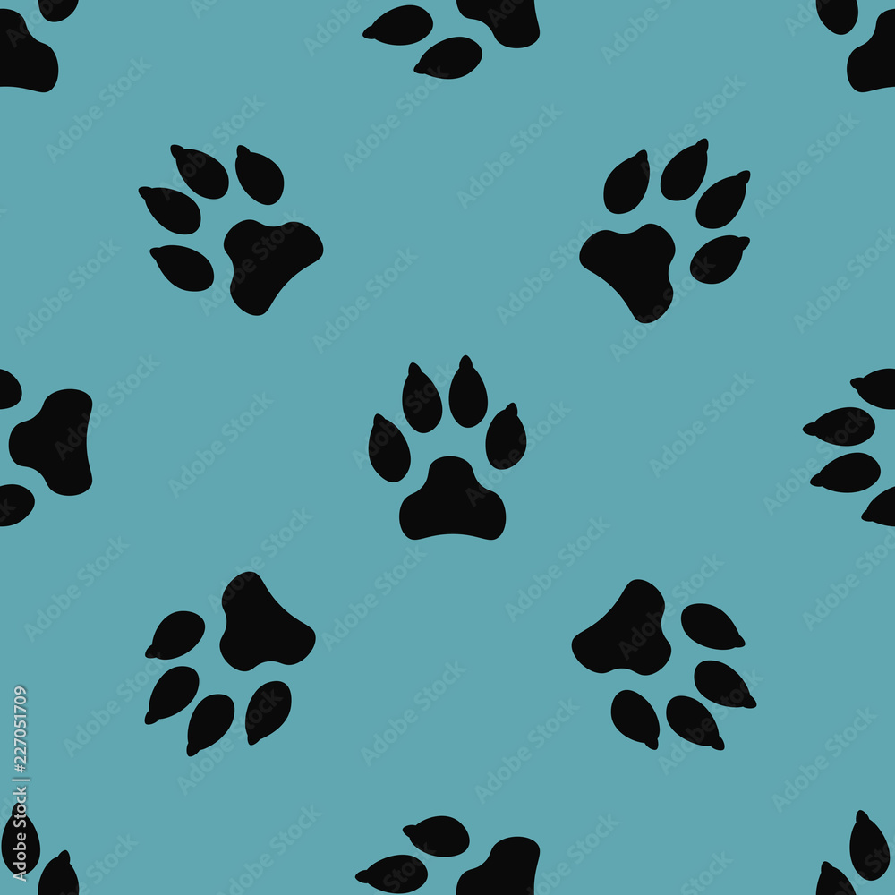 Seamless pattern with dog tracks. Vector illustration. Seamless pattern with dog tracks. Vector illustration.