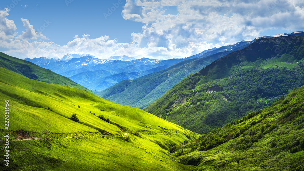 Mountain landscape of Svaneti mountains ranges