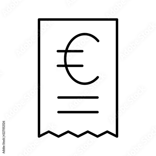 Bill Euro Food Restaurant Bar Diner Drink vector icon