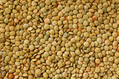 Lentils. Lentils background. Green lentils pattern. Natural organic lentils for healthy food