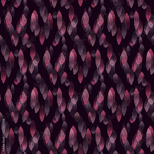 Tropical leaves of palm tree seamless pattern in ultra violet colors, bright print for textile. Vector background.