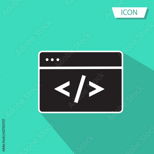 Coding icon vector isolated on background.