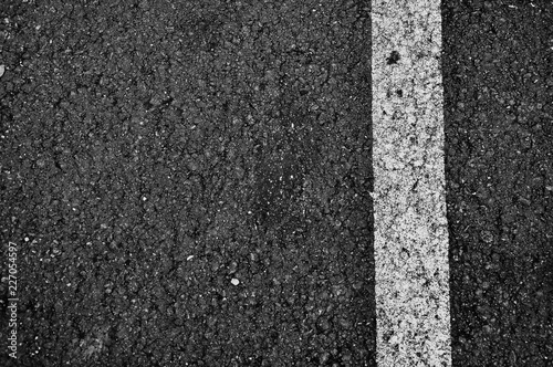 Abstract Black Asphalt Texture with white Line