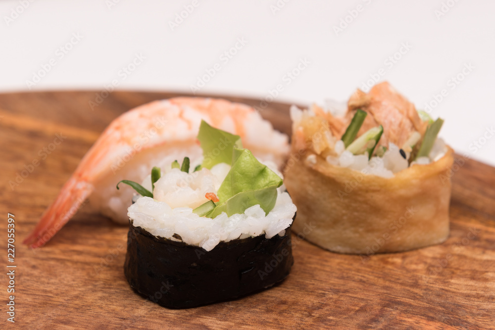 delicious fresh sushi with fish delicious fresh sushi with fish