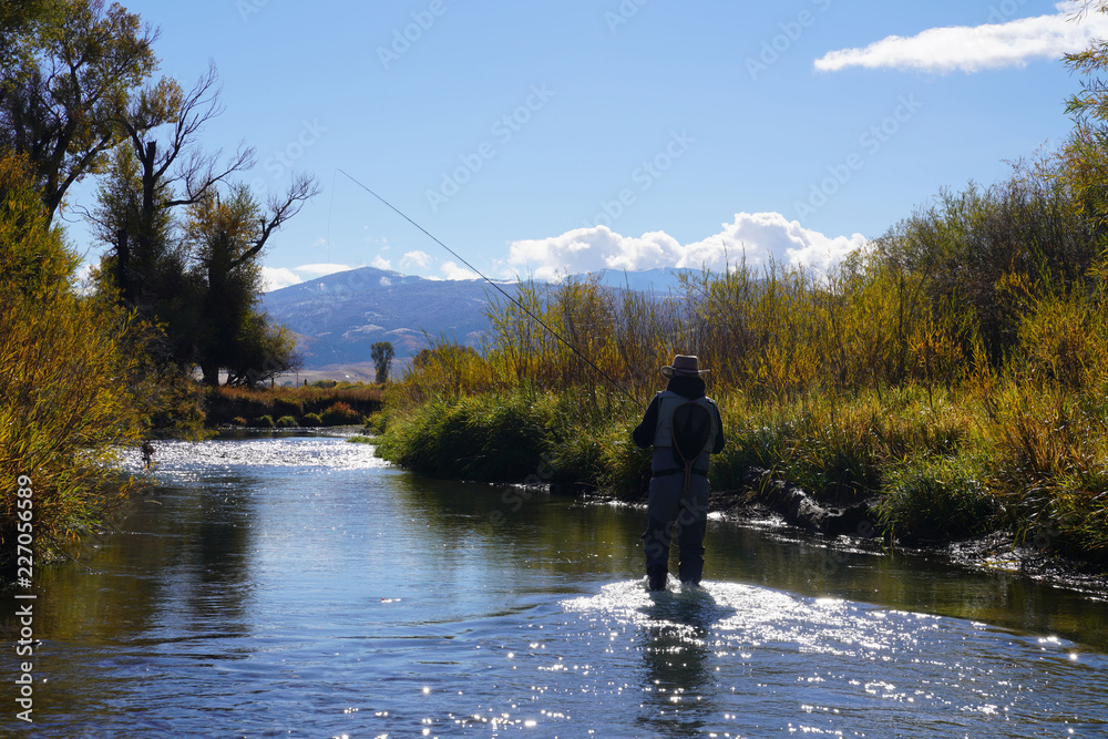 fly fisherman on the Ruby river, Montana