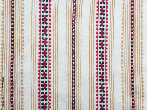 embroidered fabric with parallel stripes, Ukrainian folk embroidery