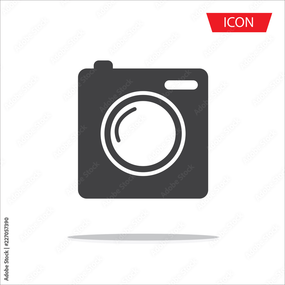 Camera Icon in trendy flat style isolated on white background. Camera Icon in trendy flat style isolated on white background.