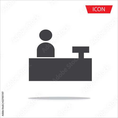 Cashier , cash icon vector isolated on white background.