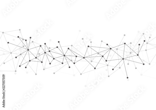 Abstract polygonal with connecting dots and lines. Vector network and connection concept.