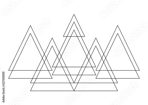 Vector decor polygon combination in bohemian style. Boho style modern triangle design elements.