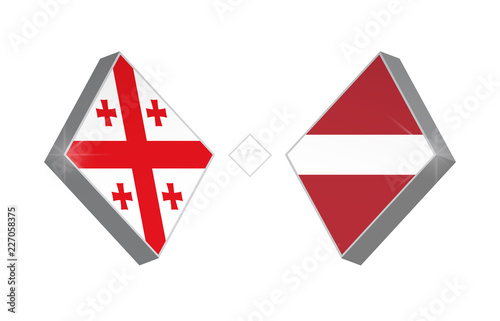 Europe football competition Georgia vs Latvia. Vector illustration.