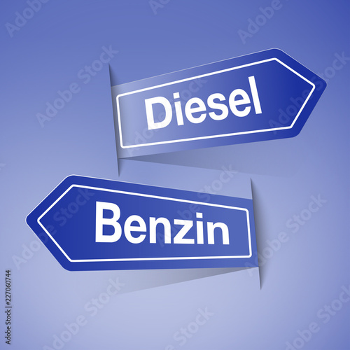 Wegweiser: Diesel, Benzin