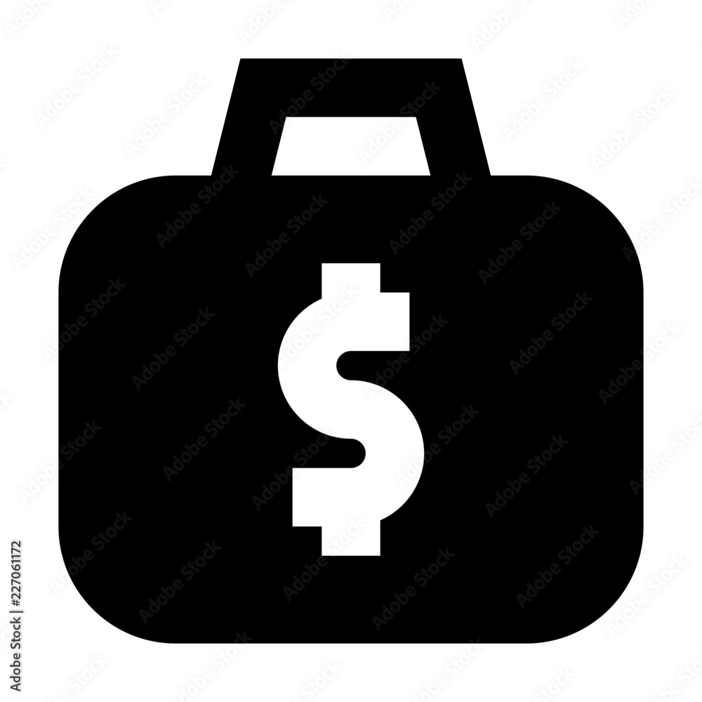 Briefcase Dollar Finance Money Exchequer Cash vector icon Briefcase Dollar Finance Money Exchequer Cash vector icon