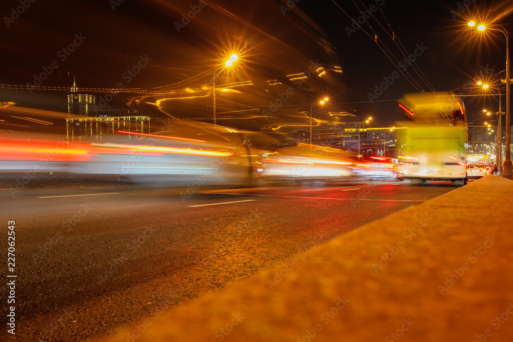 Bokeh motorway at night as an abstract background