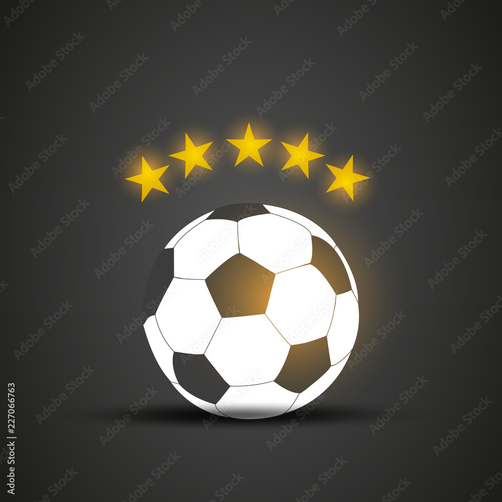 Obraz premium Five star soccer ball