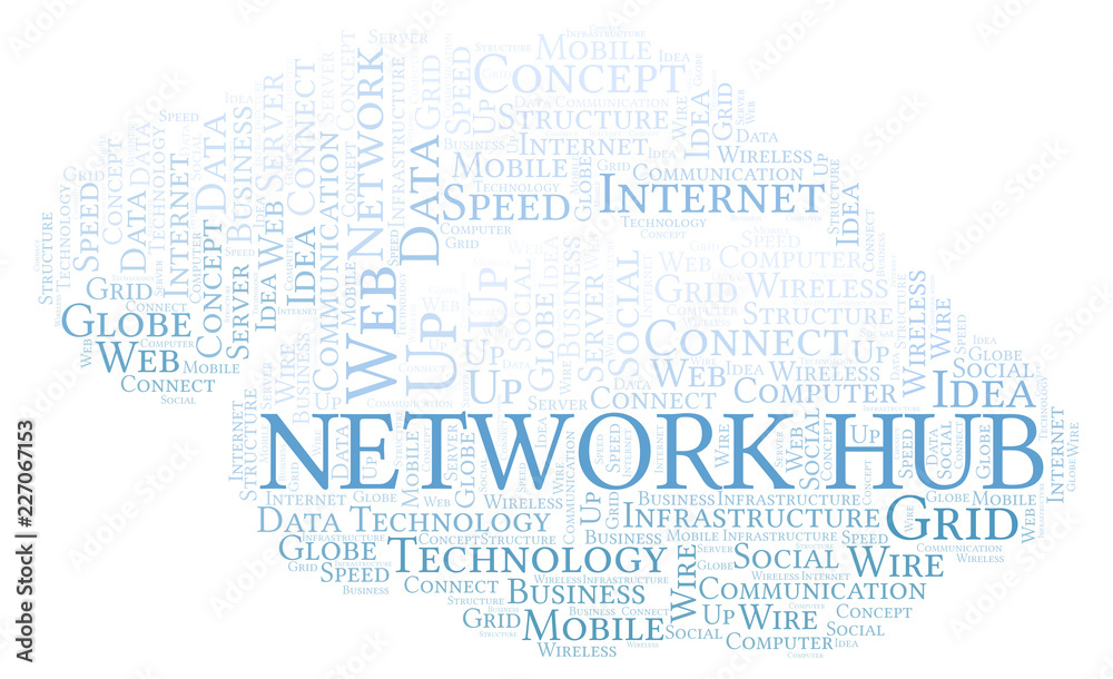 Fototapeta premium Network Hub word cloud.