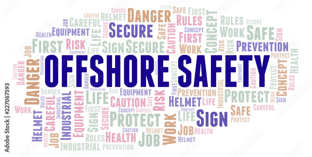 Obraz premium Offshore Safety word cloud.