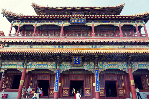 Tourists visiting the Tibetan temple in Beijing