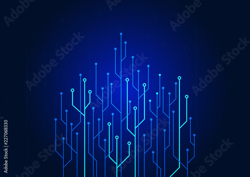 Abstract background blue color technology concept. Vector illustration dots and lines social network and connecting.