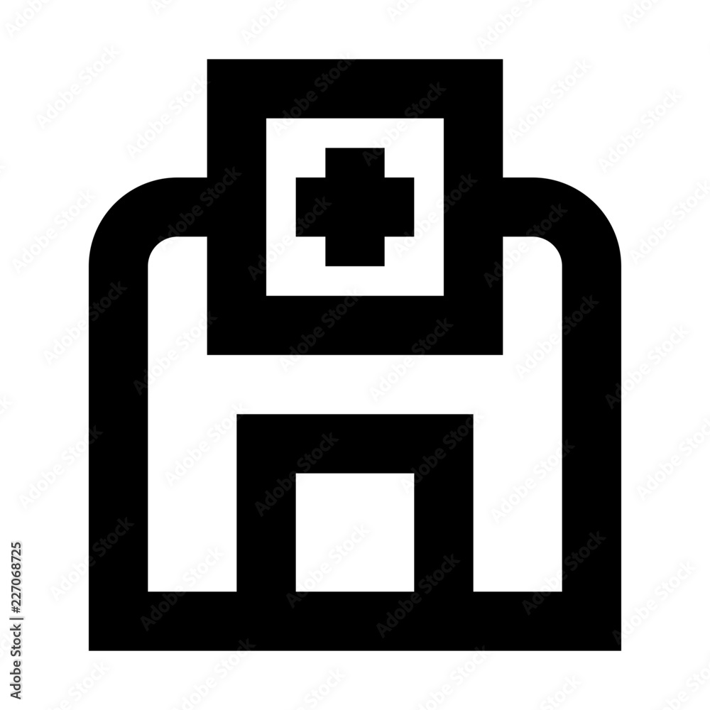 Fototapeta premium Building 2 Medicine Hospital Doctor Medical vector icon