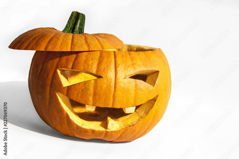 Big Smiling Halloween Pumpkins with Open Head Big Smiling Halloween Pumpkins with Open Head