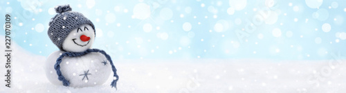 Weihnachtlicher Schneemann im Winter - XXL - Banner Format 